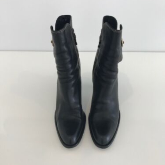 COACH NANCIE BLACK SOFT CALF LEATHER BOOT SIZE US 7.5 / IT 37.5